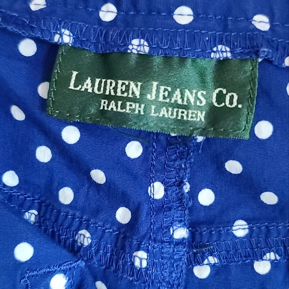 Ralph Lauren Womens Polka Dot Blue and Whit Cropped Chino Capri Pants - Picture 7 of 7